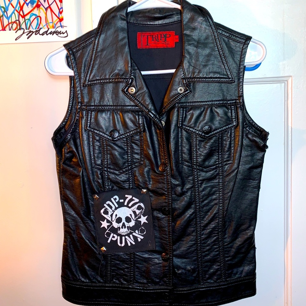 Tripp Faux Leather Punk Vest